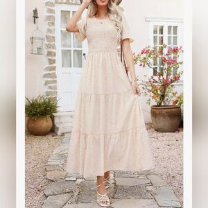 Maggeer Smocked Floral Maxi Dress